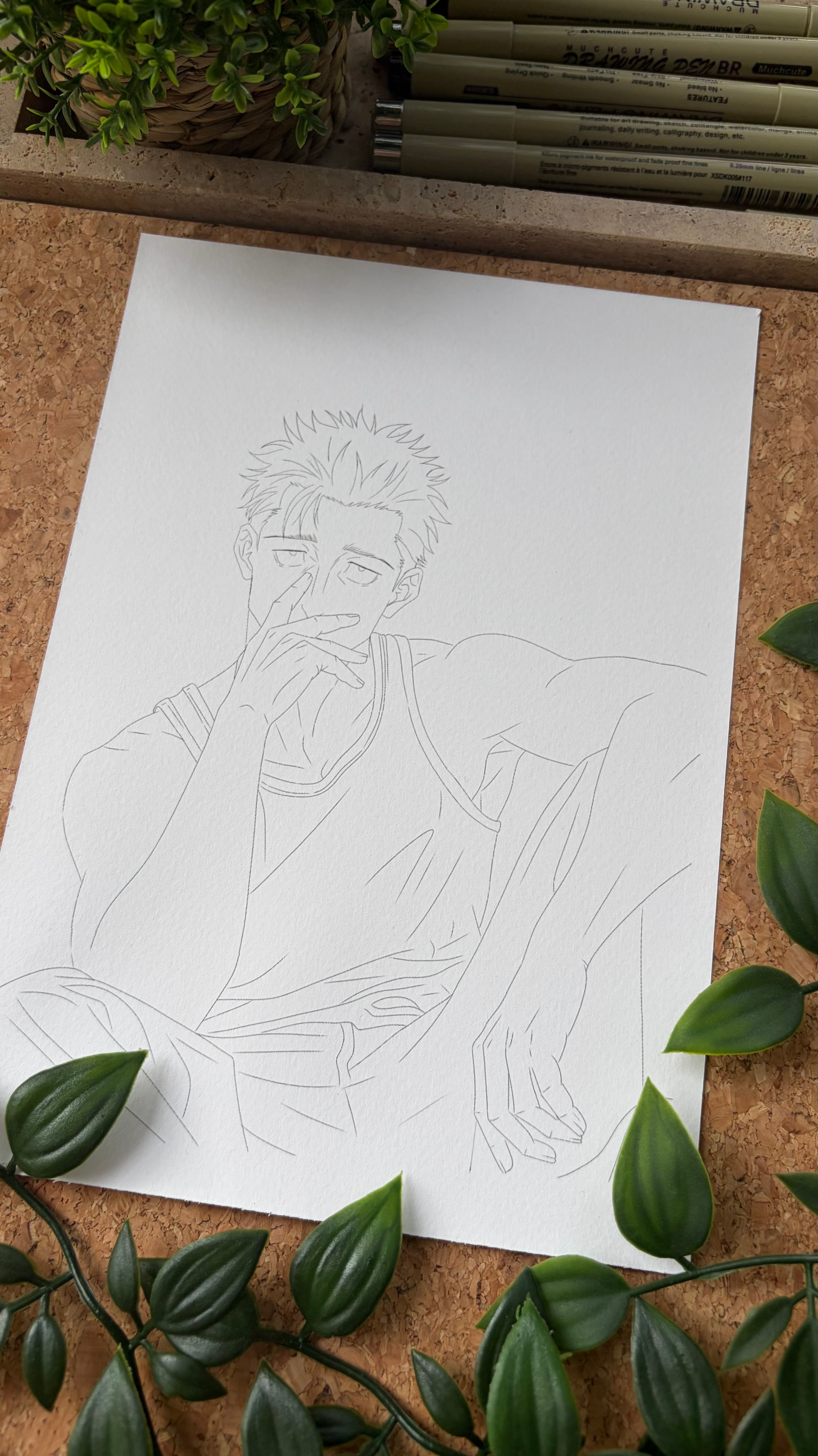 Higuruma Sketch-Vorlage - Druck auf Aquarellpapier